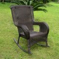 International Caravan San Tropez Resin Wicker Aluminum Rocker, Antique Pecan 4007-1CH-AP